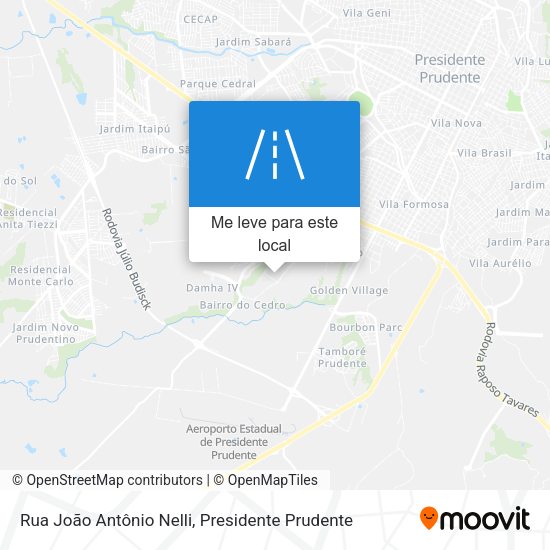 Rua João Antônio Nelli mapa