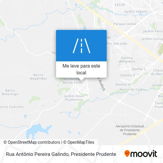 Rua Antônio Pereira Galindo mapa