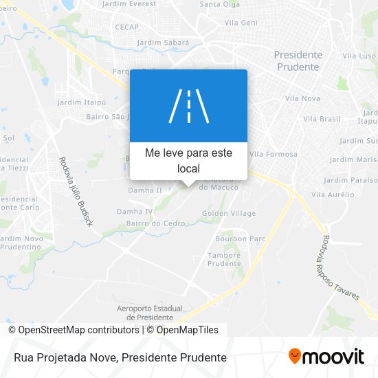 Rua Projetada Nove mapa