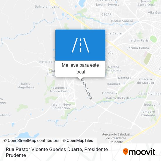 Rua Pastor Vicente Guedes Duarte mapa