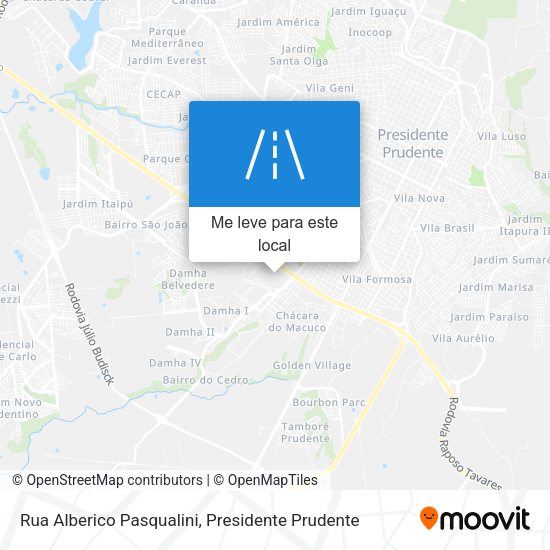 Rua Alberico Pasqualini mapa