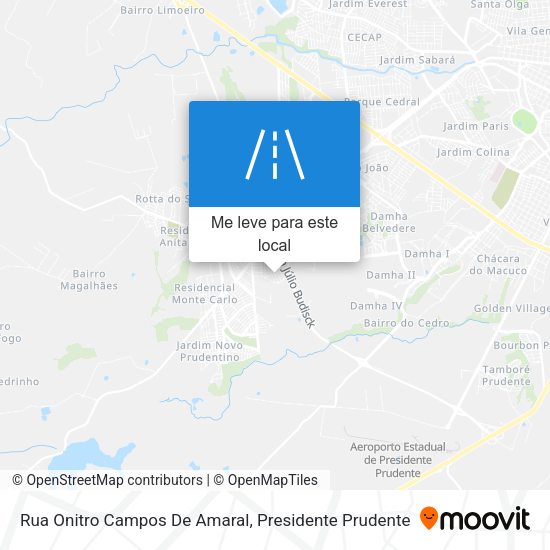 Rua Onitro Campos De Amaral mapa