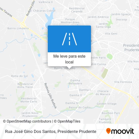 Rua José Gino Dos Santos mapa