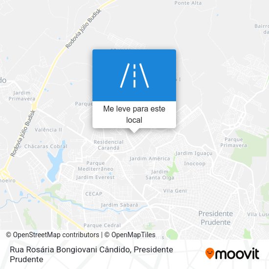 Rua Rosária Bongiovani Cândido mapa