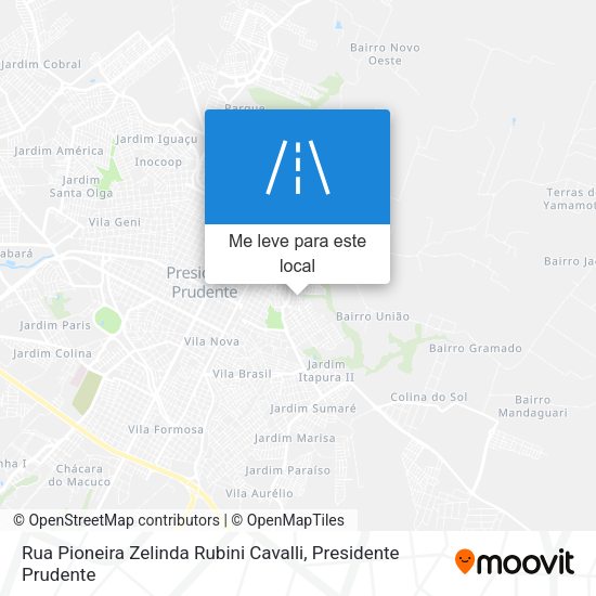 Rua Pioneira Zelinda Rubini Cavalli mapa