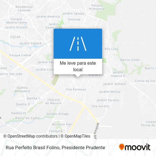 Rua Perfeito Brasil Folino mapa