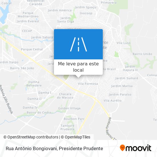 Rua Antônio Bongiovani mapa