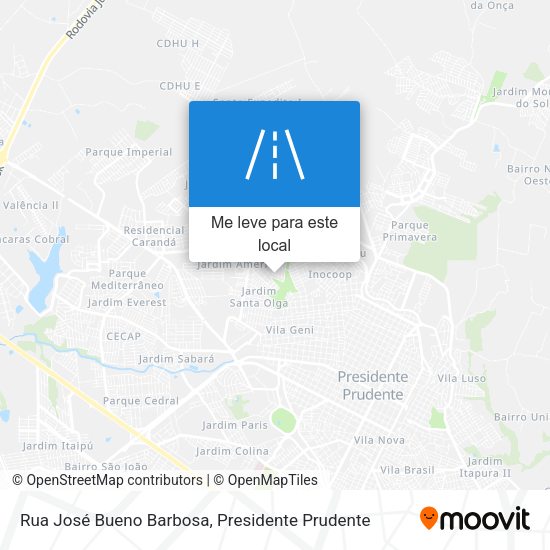 Rua José Bueno Barbosa mapa