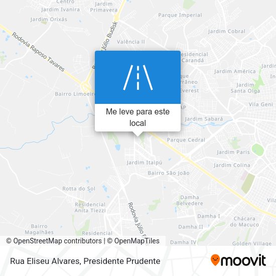 Rua Eliseu Alvares mapa