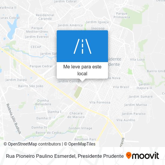 Rua Pioneiro Paulino Esmerdel mapa
