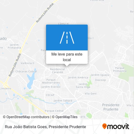 Rua João Batista Goes mapa
