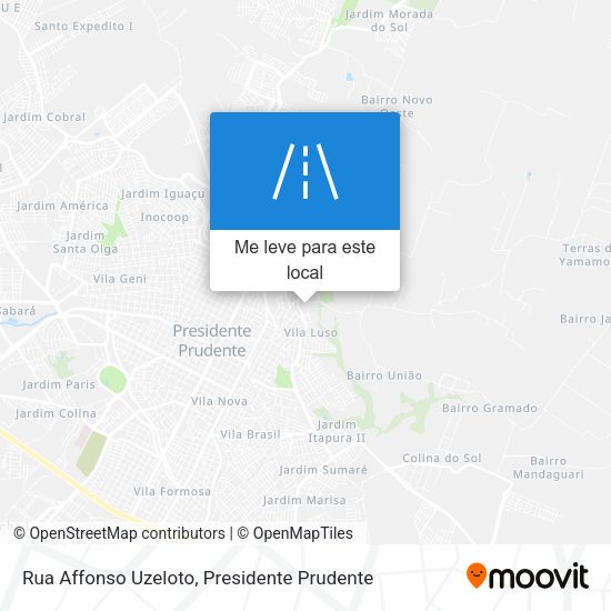 Rua Affonso Uzeloto mapa