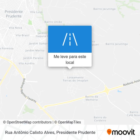 Rua Antônio Calixto Alves mapa