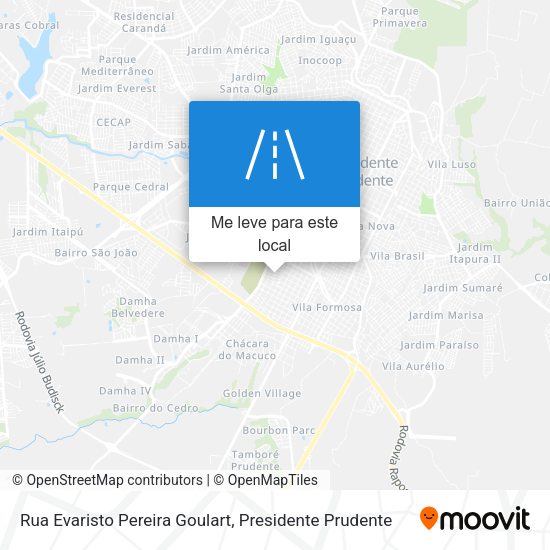 Rua Evaristo Pereira Goulart mapa