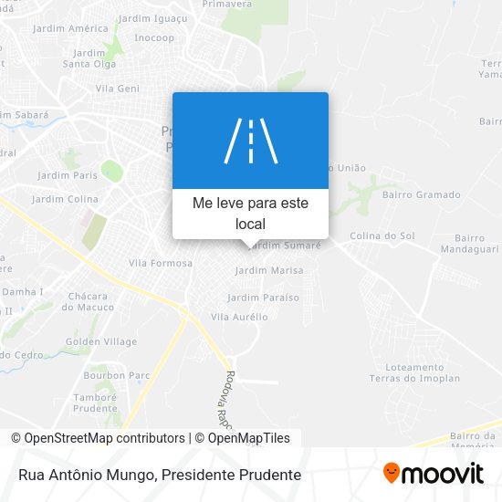 Rua Antônio Mungo mapa