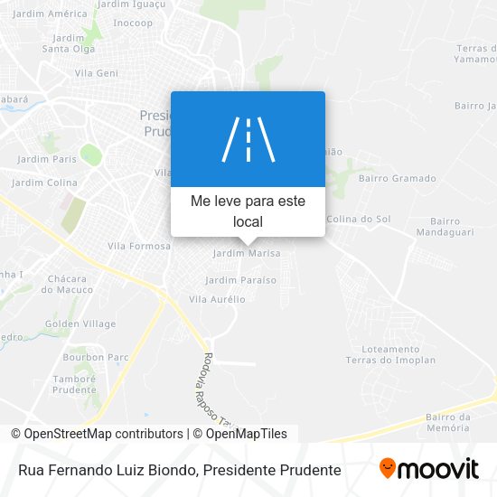 Rua Fernando Luiz Biondo mapa