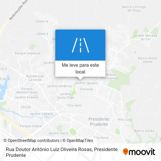 Rua Doutor Antônio Luiz Oliveira Rosas mapa