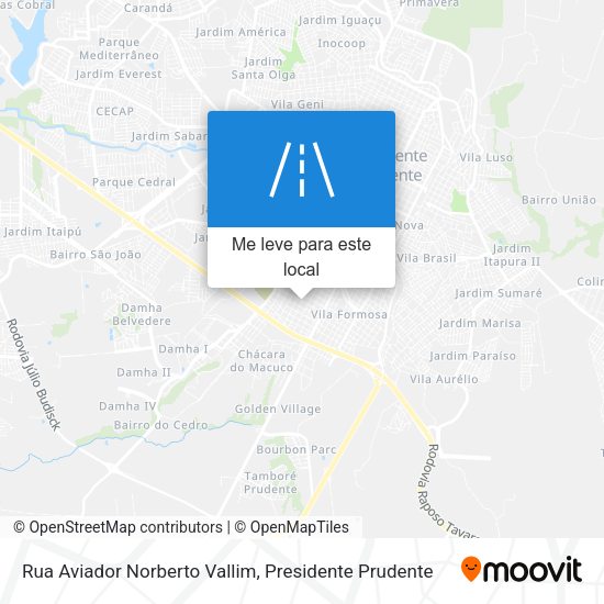 Rua Aviador Norberto Vallim mapa