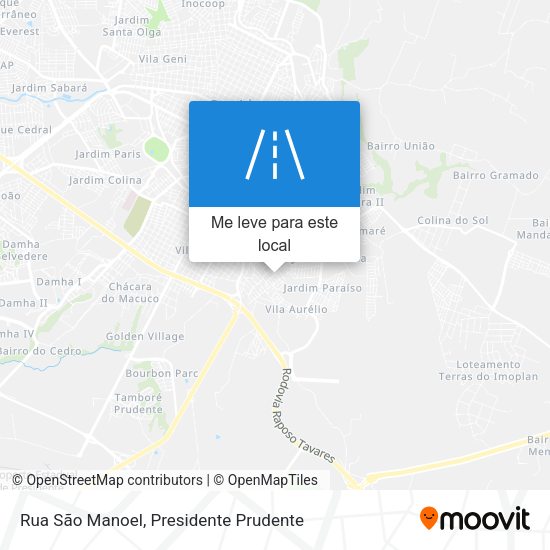 Rua São Manoel mapa