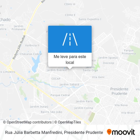 Rua Júlia Barbetta Manfredini mapa