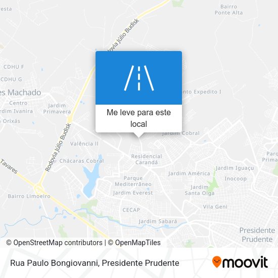 Rua Paulo Bongiovanni mapa