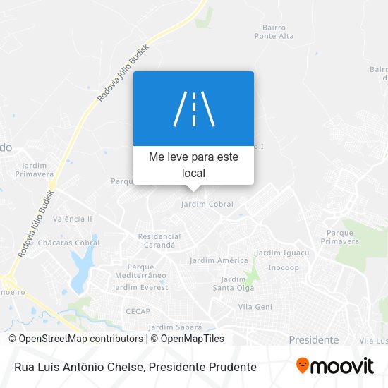 Rua Luís Antônio Chelse mapa