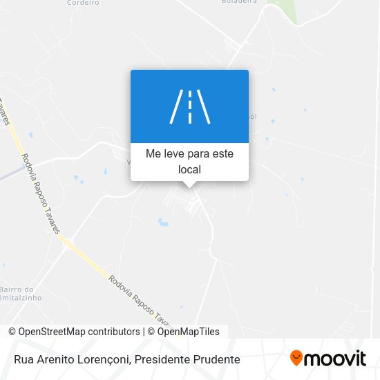 Rua Arenito Lorençoni mapa