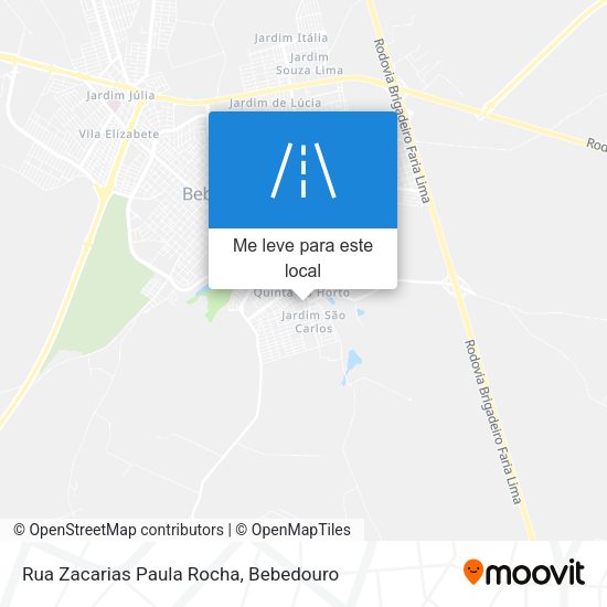 Rua Zacarias Paula Rocha mapa