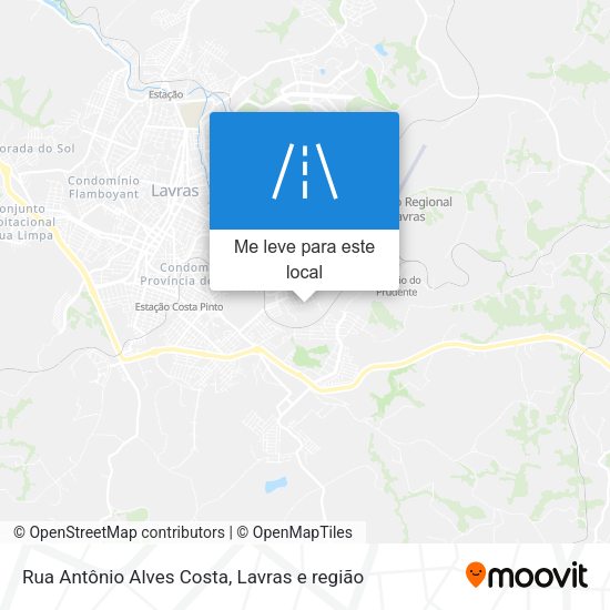 Rua Antônio Alves Costa mapa