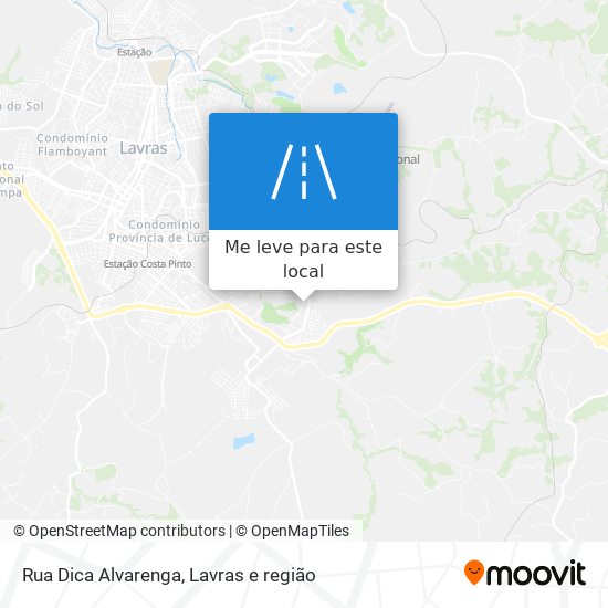 Rua Dica Alvarenga mapa