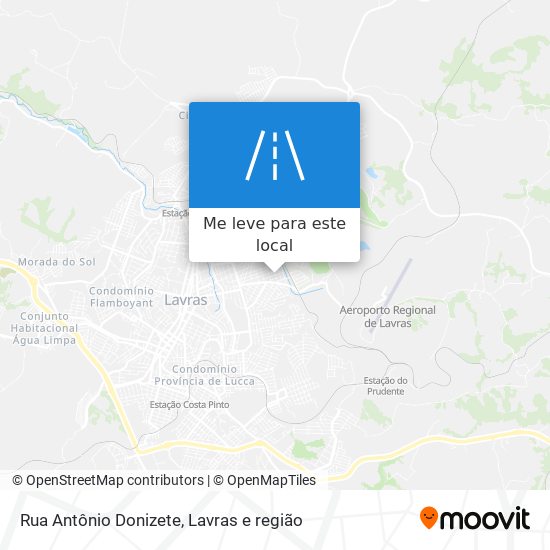 Rua Antônio Donizete mapa