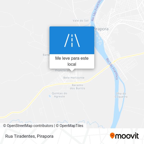 Rua Tiradentes mapa
