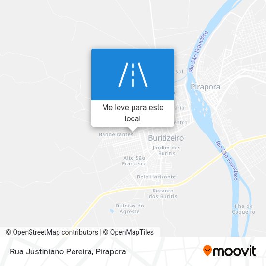 Rua Justiniano Pereira mapa