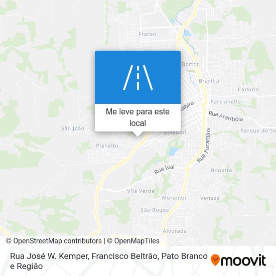Rua José W. Kemper mapa