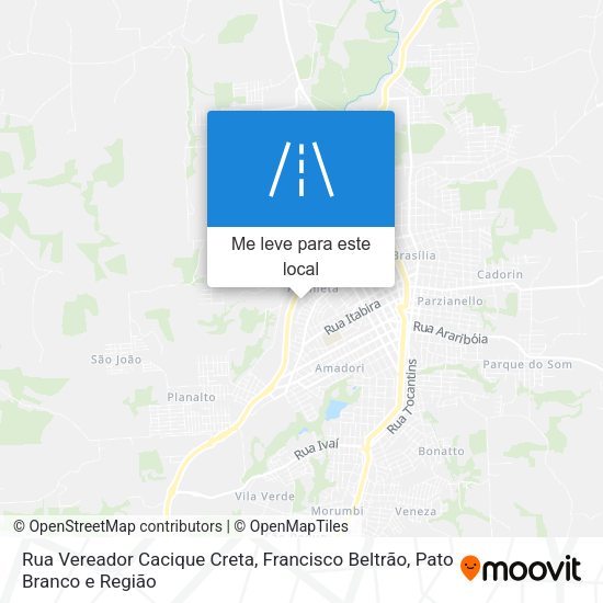 Rua Vereador Cacique Creta mapa