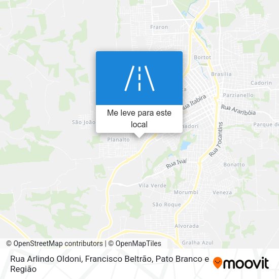 Rua Arlindo Oldoni mapa