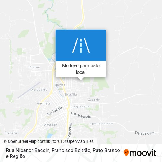 Rua Nicanor Baccin mapa