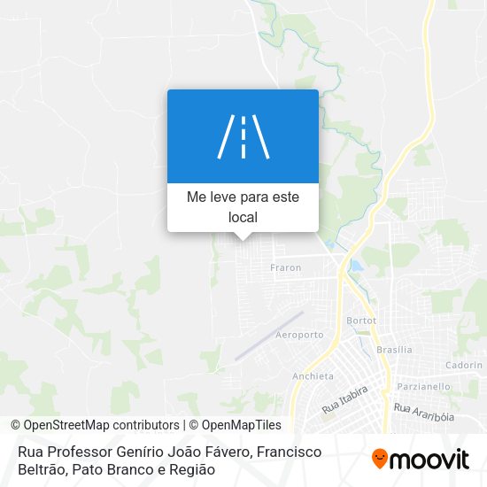 Rua Professor Genírio João Fávero mapa