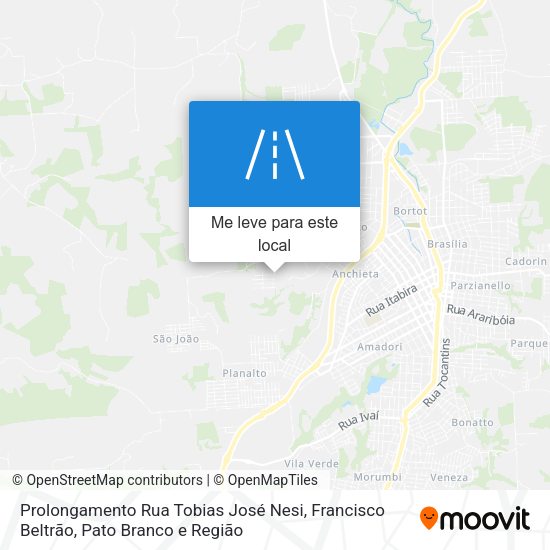 Prolongamento Rua Tobias José Nesi mapa