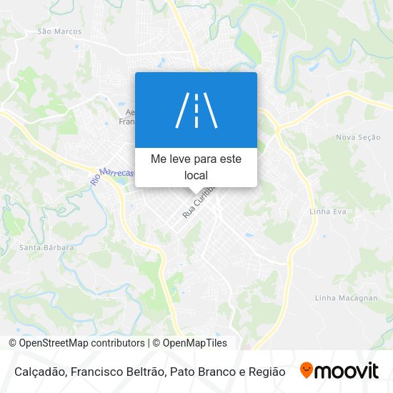 Calçadão mapa