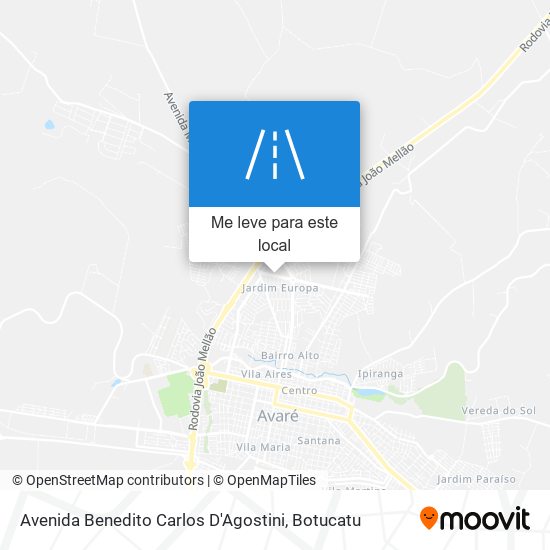 Avenida Benedito Carlos D'Agostini mapa