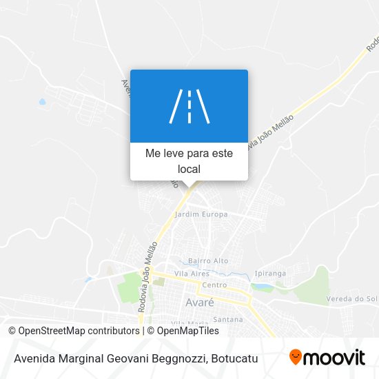 Avenida Marginal Geovani Beggnozzi mapa