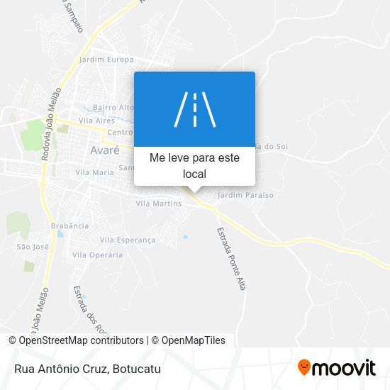 Rua Antônio Cruz mapa