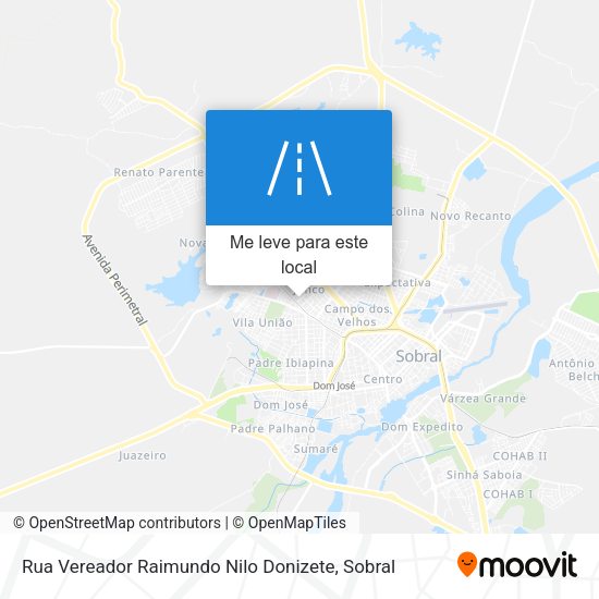 Rua Vereador Raimundo Nilo Donizete mapa