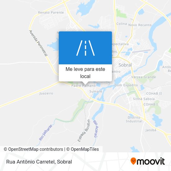 Rua Antônio Carretel mapa