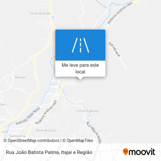 Rua João Batista Palma mapa