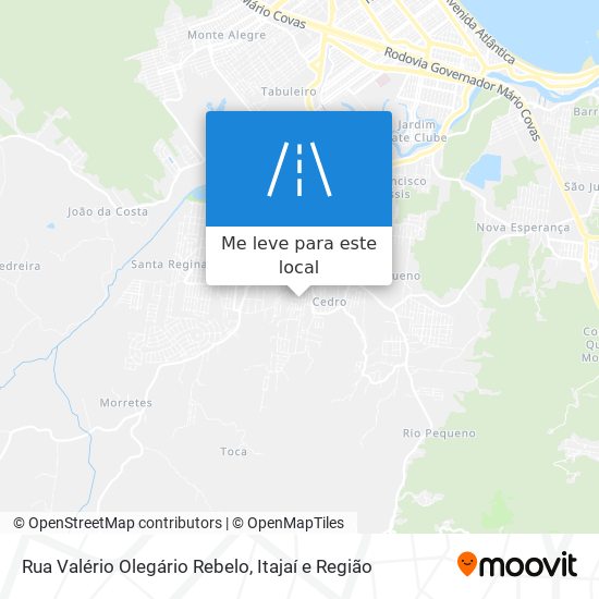 Rua Valério Olegário Rebelo mapa