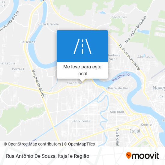 Rua Antônio De Souza mapa