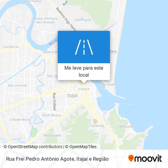 Rua Frei Pedro Antônio Agote mapa