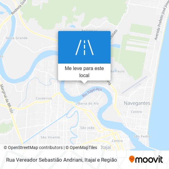 Rua Vereador Sebastião Andriani mapa